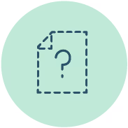 A green circle with a question mark in it.