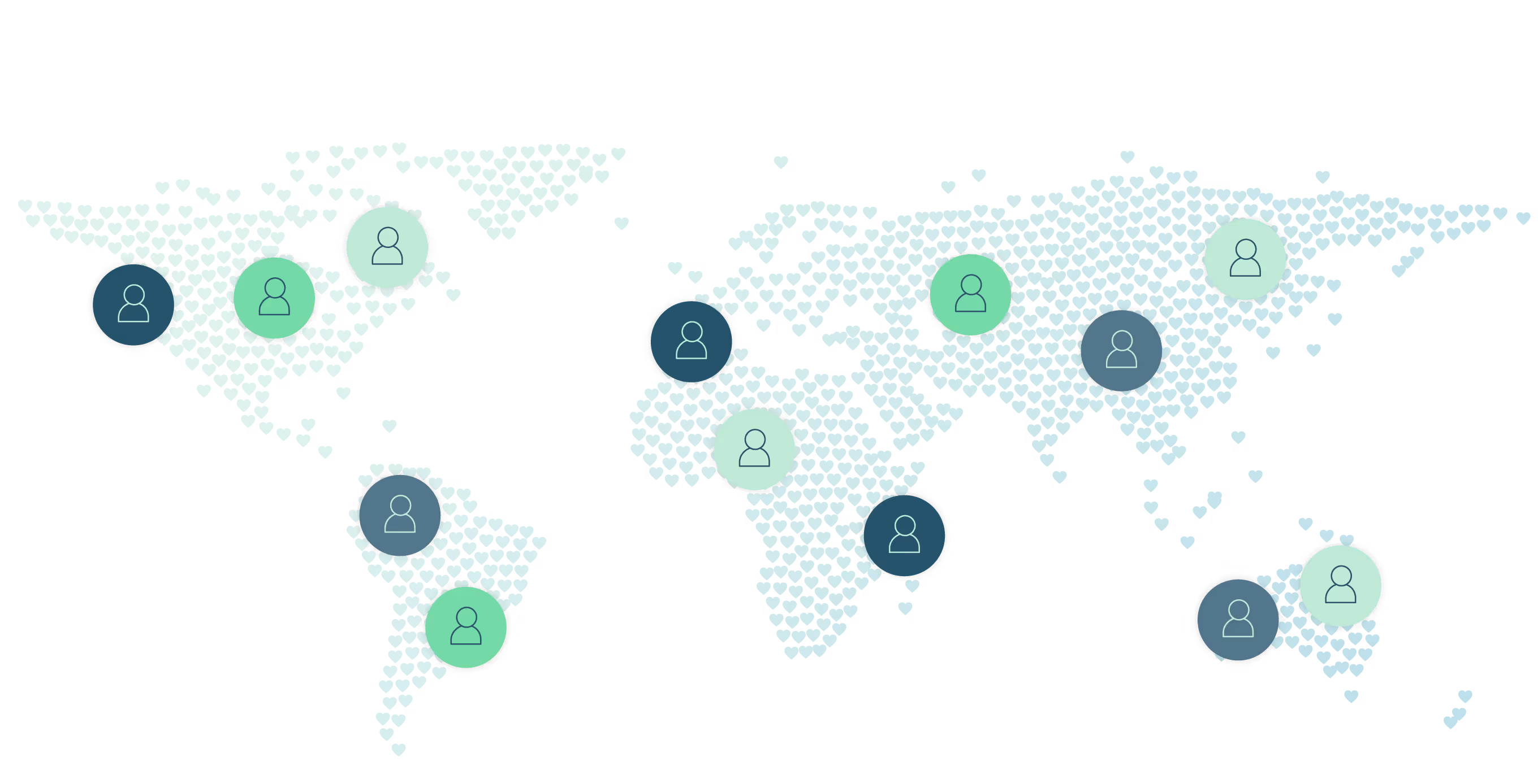 A map of the world with green dots on it.