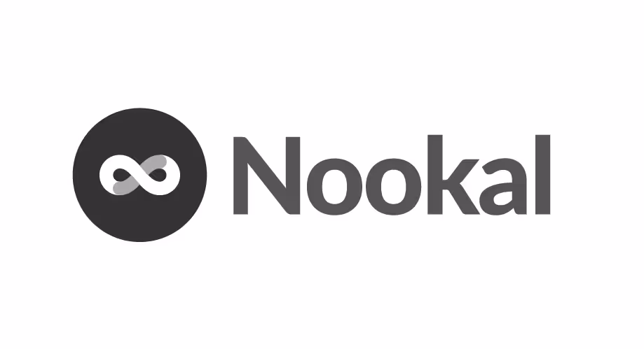 A black logo for a company called Nook.